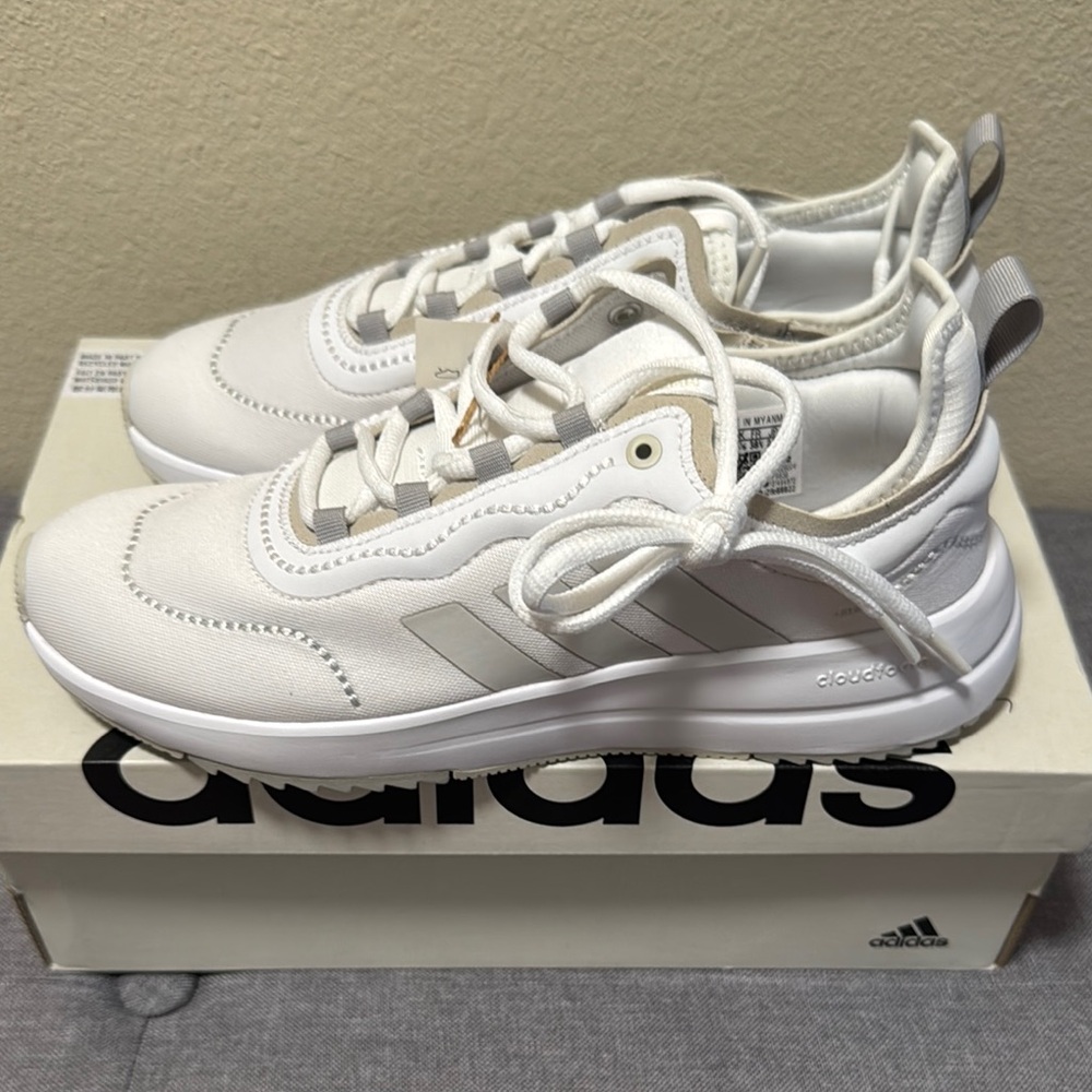 Adidas Cream and White Casual Sneakers